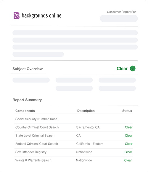 Details 200 online background check